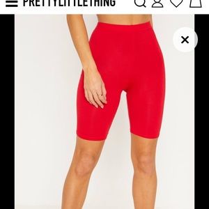 Pretty Little Thing Red Bike Shorts